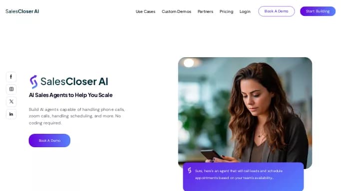 SalesCloser AI — платная нейросеть   для маркетинга, , автономные ИИ (AGI). 