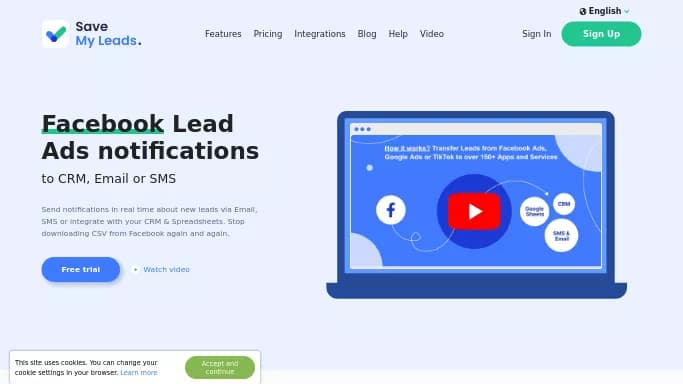 SaveMyLeads — платная нейросеть   для маркетинга, для помощи в автоматизации. 