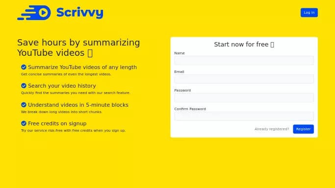 Scrivvy AI — бесплатная нейросеть   для повышения продуктивности,  для суммаризации текста,  для помощи в образовании. Бесплатная версия с ограниченным функционалом, есть платные тарифы.