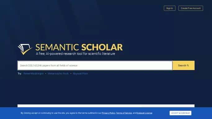 Semantic Scholar — бесплатная нейросеть   для разработки программного обеспечения,  для помощи в образовании,  для научно-исследовательской деятельности,  для поиска. 