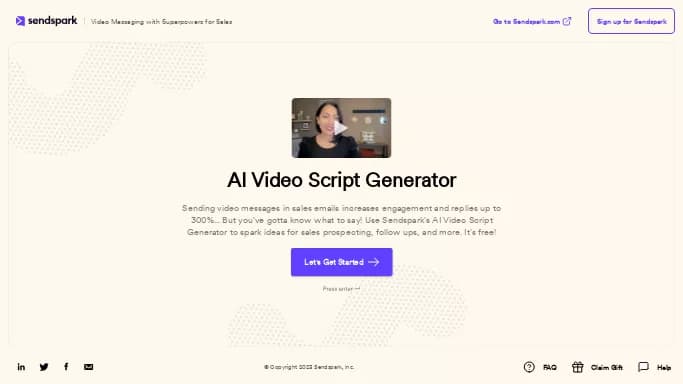 Sendspark — бесплатная нейросеть   для маркетинга. 