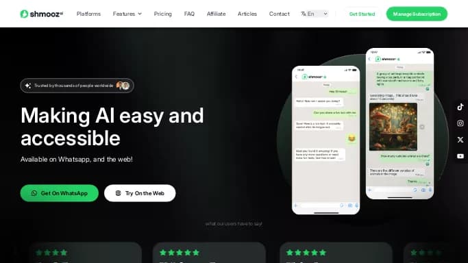 Shmooz.ai — платная нейросеть   для маркетинга. Бесплатная версия с ограниченным функционалом, есть платные тарифы.