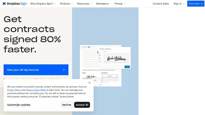 Dropbox Sign — платная нейросеть   для маркетинга,  в области права. 