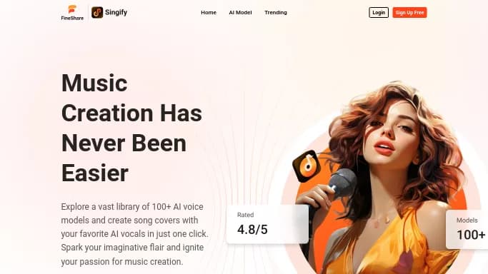 Fineshare Singify — бесплатная нейросеть   для редактирования аудио,  для создания музыки. 