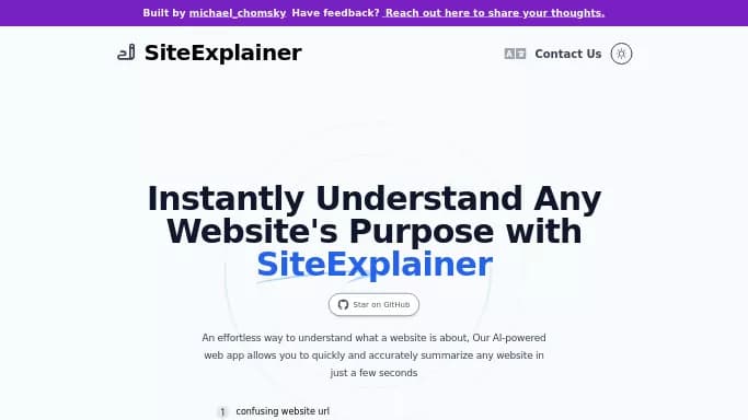SiteExplainer — бесплатная нейросеть   для суммаризации текста,  для повышения продуктивности,  для помощи в образовании,  для научно-исследовательской деятельности. 