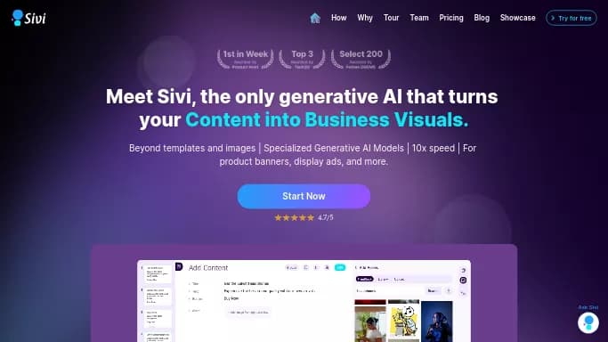 Sivi AI — бесплатная нейросеть   для маркетинга,  для дизайна. 