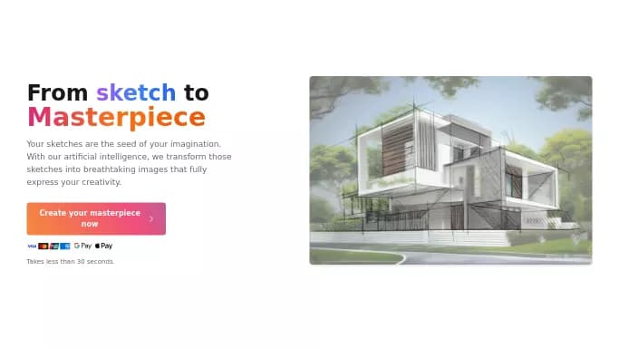 SketchImage.AI — бесплатная нейросеть   для дизайна. Бесплатная версия с ограниченным функционалом, есть платные тарифы.