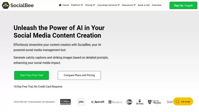 SocialBee — бесплатная нейросеть   для SMM. Бесплатная версия с ограниченным функционалом, есть платные тарифы.