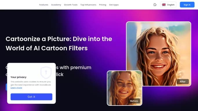Photo To Cartoon — бесплатная нейросеть   для создания изображений,  для редактирования изображений. Бесплатная версия с ограниченным функционалом, есть платные тарифы.