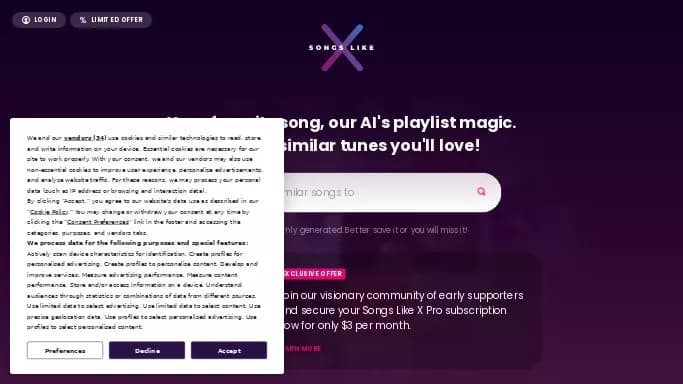 Songs Like X — бесплатная нейросеть   для создания музыки. 