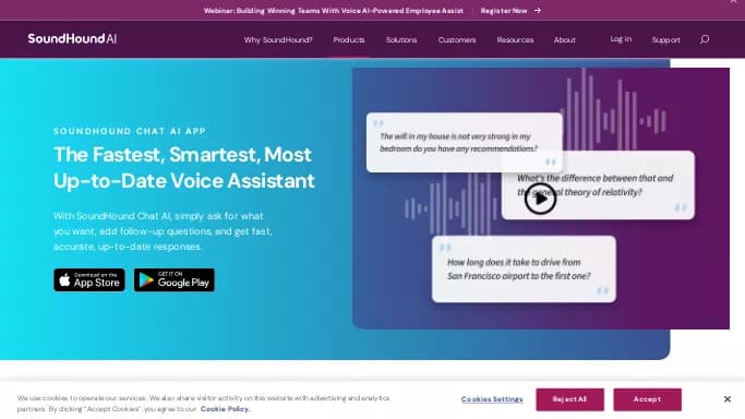 AI Chat SoundHound — бесплатная нейросеть   для повышения продуктивности,  для создания голоса. Бесплатная версия с ограниченным функционалом, есть платные тарифы.