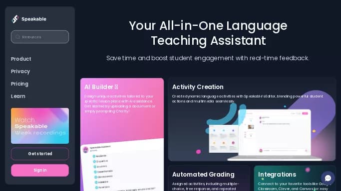 Speakable — бесплатная нейросеть   для помощи в образовании. Бесплатная версия с ограниченным функционалом, есть платные тарифы.