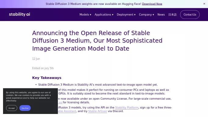 Stable Diffusion 3 Medium — бесплатная нейросеть   для создания изображений, , модели LLM. 