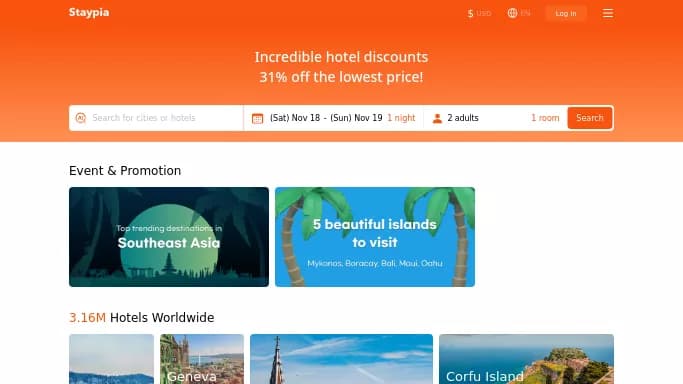 Staypia — бесплатная нейросеть   для повышения продуктивности,  для путешествий. 