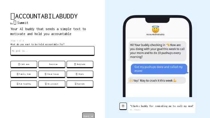 Accountabilabuddy — бесплатная нейросеть   для повышения продуктивности, для помощи в автоматизации,  в медицине,  для помощи в образовании. 