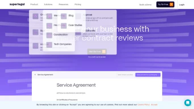 SuperLegal — платная нейросеть   в области права. Бесплатная версия с ограниченным функционалом, есть платные тарифы.