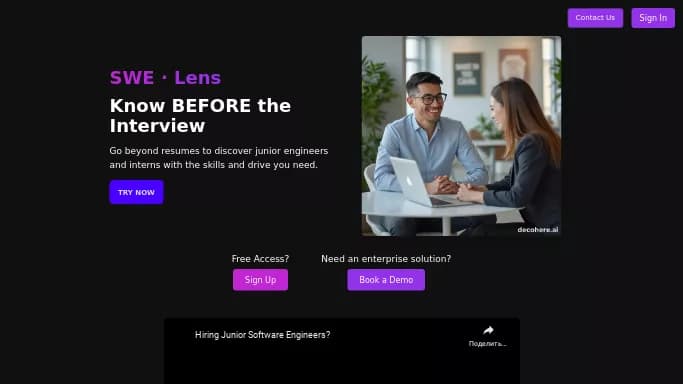 SWE Lens — платная нейросеть   помогающие в управлении персоналом,  для маркетинга, , автономные ИИ (AGI). 
