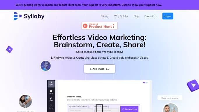 Syllaby — бесплатная нейросеть   для маркетинга,  для SMM. Бесплатная версия с ограниченным функционалом, есть платные тарифы.