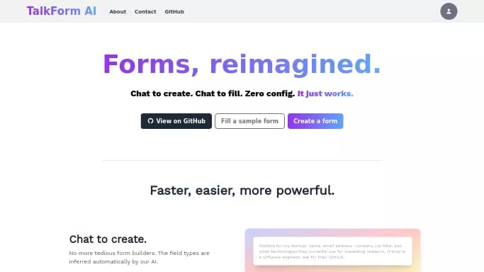 TalkForm AI — бесплатная нейросеть   Open Source,  для повышения продуктивности,  для дизайна. 