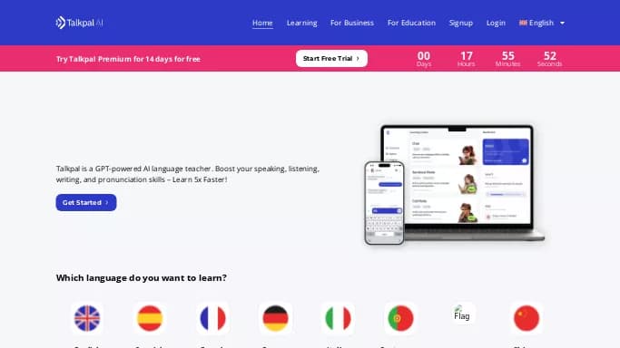Talkpal AI — бесплатная нейросеть   для помощи в образовании,  для перевода. 