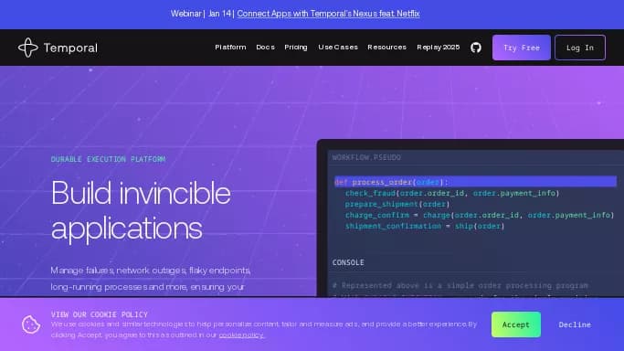 Temporal Technologies — платная нейросеть  для помощи в автоматизации,  для разработки программного обеспечения,  для маркетинга. Бесплатная версия с ограниченным функционалом, есть платные тарифы.