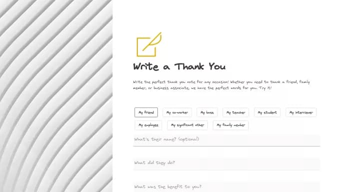 TThankYouNote — бесплатная нейросеть   для повышения продуктивности. 