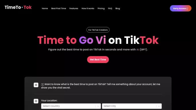 TimeToTok — бесплатная нейросеть   для SMM. Бесплатная версия с ограниченным функционалом, есть платные тарифы.