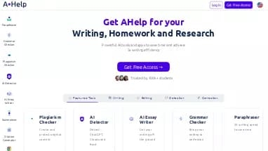 Нейросеть AHelp - Копирайтинг,Определение ИИ,Суммаризация текста,Продуктивность,Образование