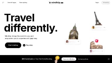 Нейросеть Mindtrip AI - Путешествия