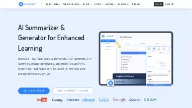 Нейросеть NoteGPT - Образование,Расширения ChatGPT,Суммаризация текста,Продуктивность