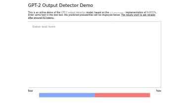 Нейросеть GPT-2 Output Detector - Определение ИИ,Копирайтинг