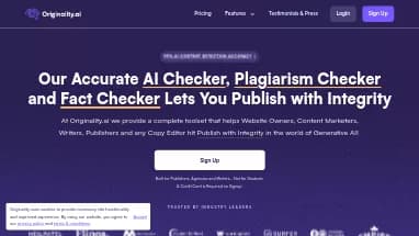 Нейросеть Originality AI - Определение ИИ,Копирайтинг