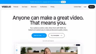 Нейросеть Veed.io - Редактирование видео,Образование,Маркетинг