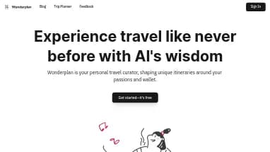Нейросеть Wonderplan - Продуктивность,Путешествия