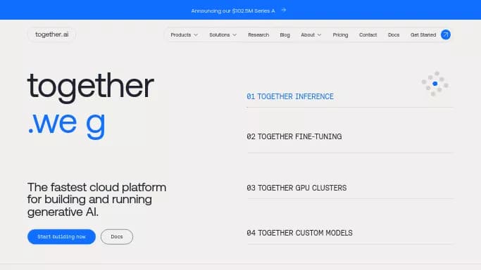 Together AI — платная нейросеть   для разработки программного обеспечения. Бесплатная версия с ограниченным функционалом, есть платные тарифы.
