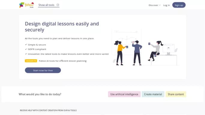 Fobizz — бесплатная нейросеть   для помощи в образовании. Бесплатная версия с ограниченным функционалом, есть платные тарифы.
