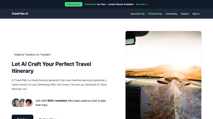 Travel Plan AI — бесплатная нейросеть   для повышения продуктивности,  для путешествий. 