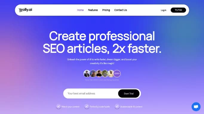 Trolly.ai — бесплатная нейросеть   для копирайтинга. Бесплатная версия с ограниченным функционалом, есть платные тарифы.