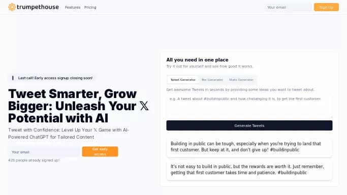 Trumpet House — бесплатная нейросеть   для SMM. 