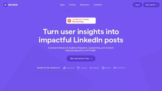 Arcane — бесплатная нейросеть   для SMM. Бесплатная версия с ограниченным функционалом, есть платные тарифы.