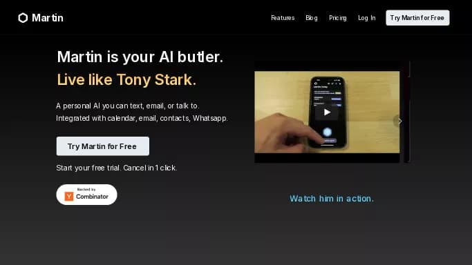 Martin — платная нейросеть   для повышения продуктивности, для помощи в автоматизации. 