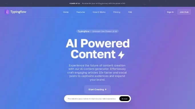 Typingflow — бесплатная нейросеть   для копирайтинга. Бесплатная версия с ограниченным функционалом, есть платные тарифы.