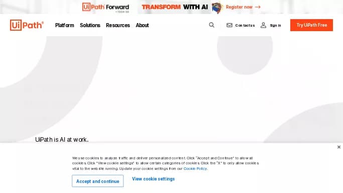 UiPath — бесплатная нейросеть  для помощи в автоматизации,  для маркетинга. Бесплатная версия с ограниченным функционалом, есть платные тарифы.