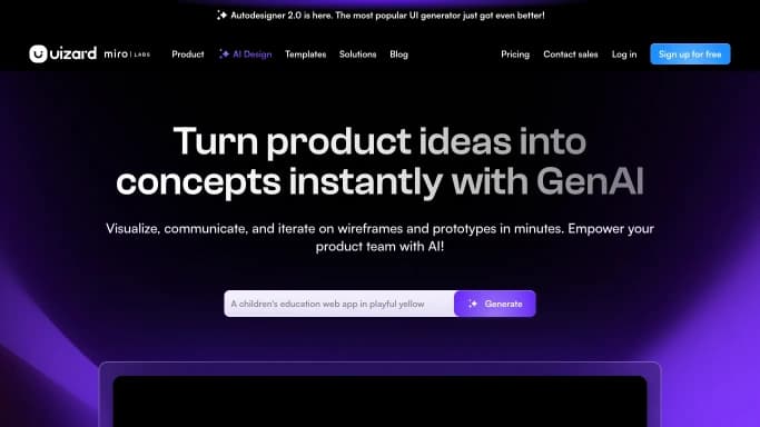 Uizard IO — бесплатная нейросеть   для no Code/Low Code разработки,  для дизайна. Бесплатная версия с ограниченным функционалом, есть платные тарифы.