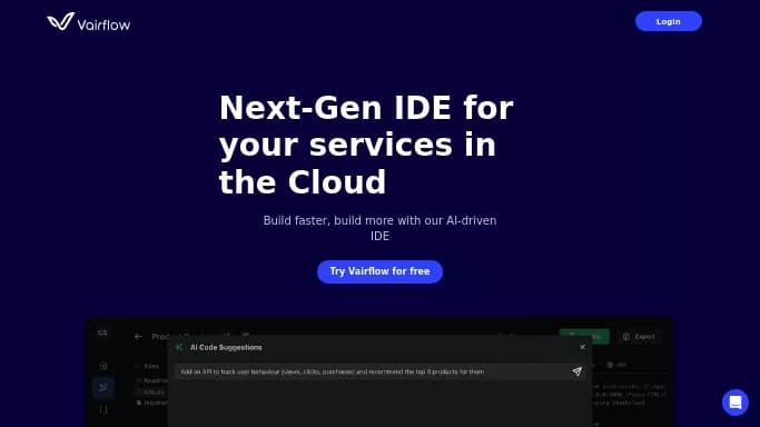 Vairflow — платная нейросеть   для no Code/Low Code разработки. 