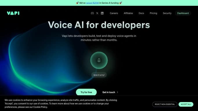 Vapi — платная нейросеть   для транскрибации аудио и видео,  для повышения продуктивности,  для помощи в образовании,  для создания голоса,  — чат-бот. 