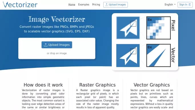 Vectorizer IO — платная нейросеть   для редактирования изображений. Бесплатная версия с ограниченным функционалом, есть платные тарифы.