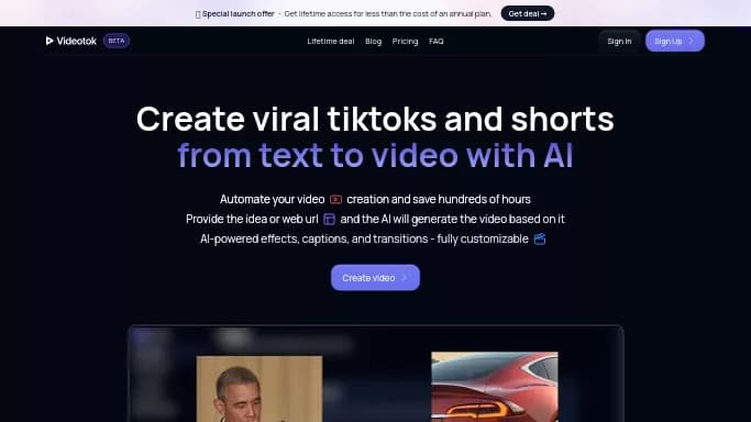 Videotok — платная нейросеть   для создания видео. Бесплатная версия с ограниченным функционалом, есть платные тарифы.