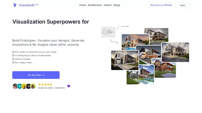 VisualizeAI — бесплатная нейросеть   для дизайна. Бесплатная версия с ограниченным функционалом, есть платные тарифы.