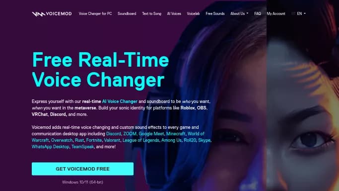 Voicemod — бесплатная нейросеть   для редактирования аудио. Бесплатная версия с ограниченным функционалом, есть платные тарифы.